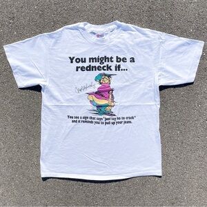 Vtg 1995 Jeff Foxworthy Redneck T-Shirt Hanes Slim L 21x26.75